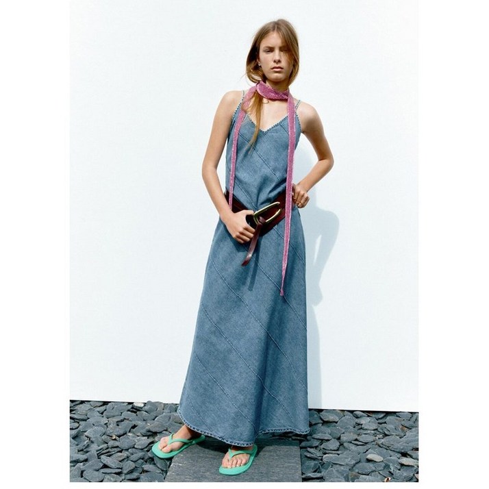 ZARA 자라 신상 데님 미디 원피스 2569080 2569080