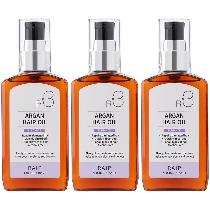 라입 R3 아르간헤어오일 헤어에센스 엘레강스, 100ml, 3개 라입 R3 아르간헤어오일 헤어에센스 엘레강스, 100ml, 3개