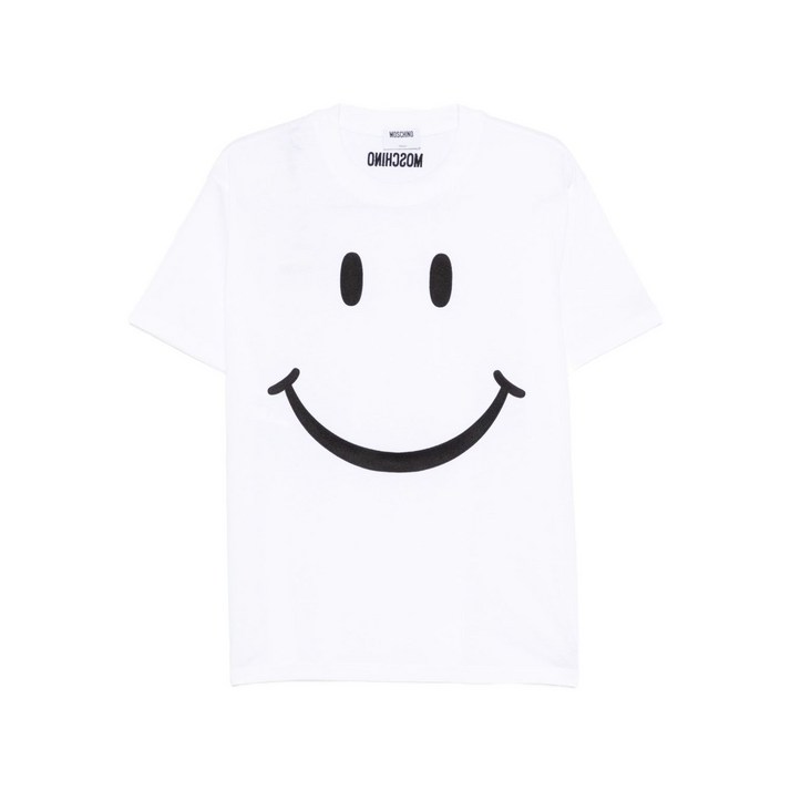 모스키노 스마일리 프린트 코튼 티셔츠