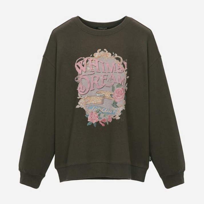 매장정품 THURSDAY ISLAND 써스데이 아일랜드 써스데이아일랜드 원포인트 플라워 스웻셔츠 T256MST132W 1188789