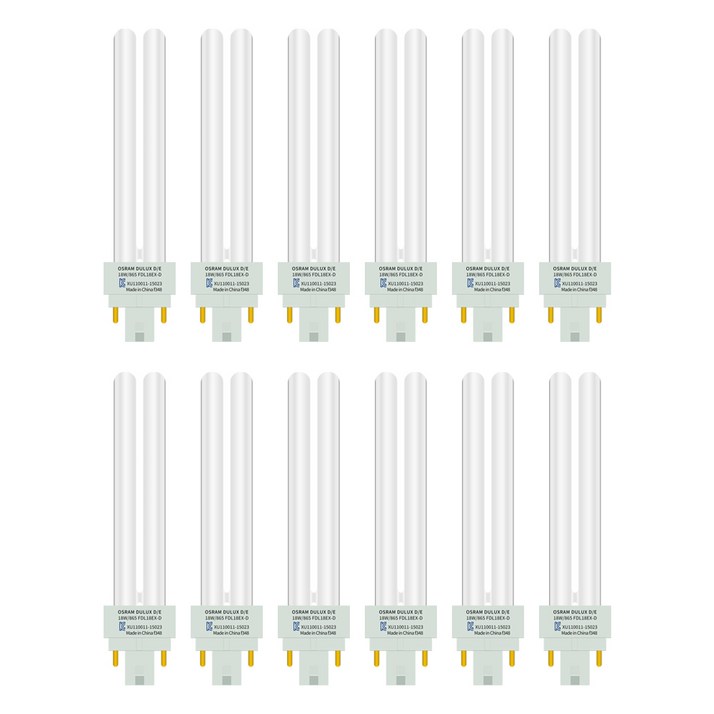 오스람 DULUX DE 4핀 전구 FDL 18W 6500K 주광색, 12개
