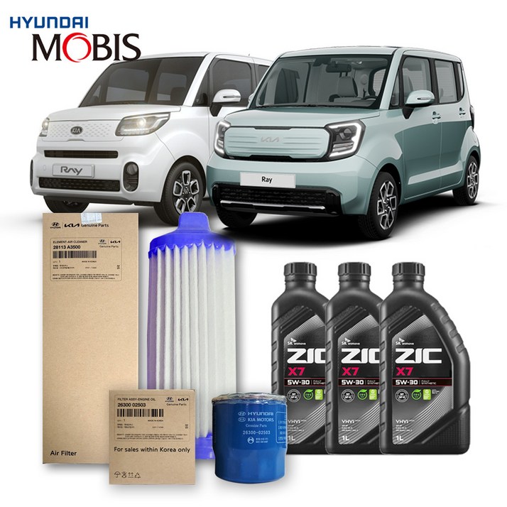 더뉴 레이 가솔린(휘발유) 1.0 (20년식 이후) 순정필터+지크합성유 3L