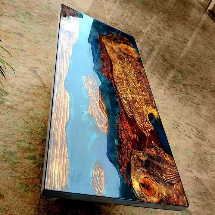 원목테이블 바다 레진테이블 식탁 하천 특이한 호텔 책상