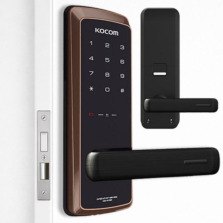 코콤 KDL-R3100 1way 미니 주키 레버형 무타공 도어락 번호키 디지털도어록 현관문