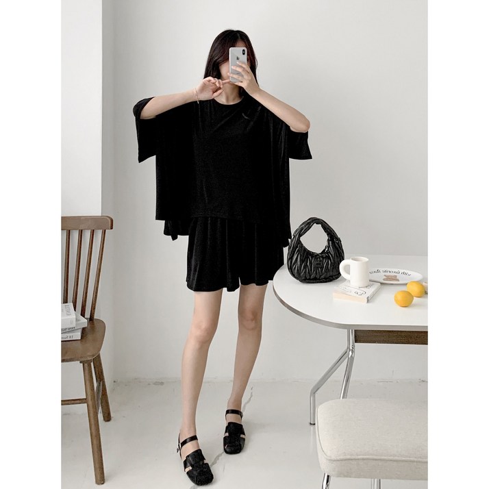 사각 숏 투피스 치마바지 세트