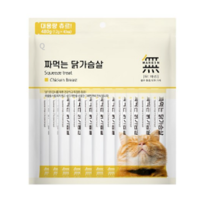바우와우 무마진 짜먹는 고양이츄르, 닭가슴살 ( 츄르 ), 480g, 4개