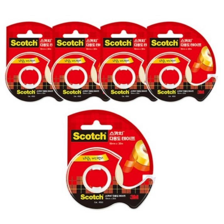 스카치 다용도 테이프 디스펜서 583 18mm x 30m, 5개