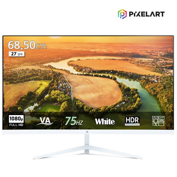 연말이벤트픽셀아트 PIXELART PA2730W 화이트 75Hz FHD VA 27형 모니터 일반