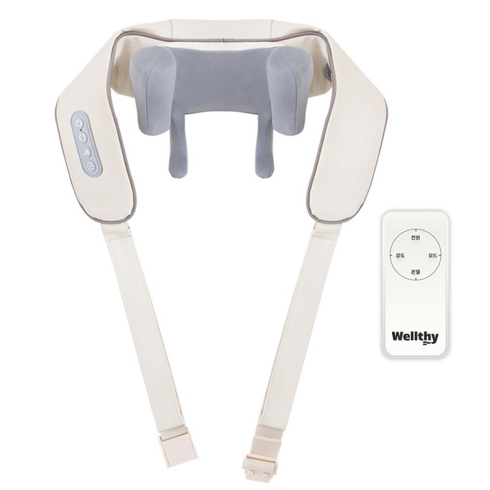 [리모컨버전]Wellthy 웰시 무선 목 어깨 마사지기 목 어깨 안마기, WT-A7001