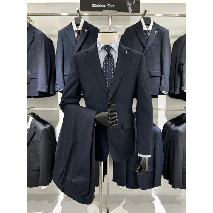 트루젠 봄 여름 네이비 프리미엄 울혼방 네이비 데일리 면접 결혼 예복 혼주 정장 양복 수트
