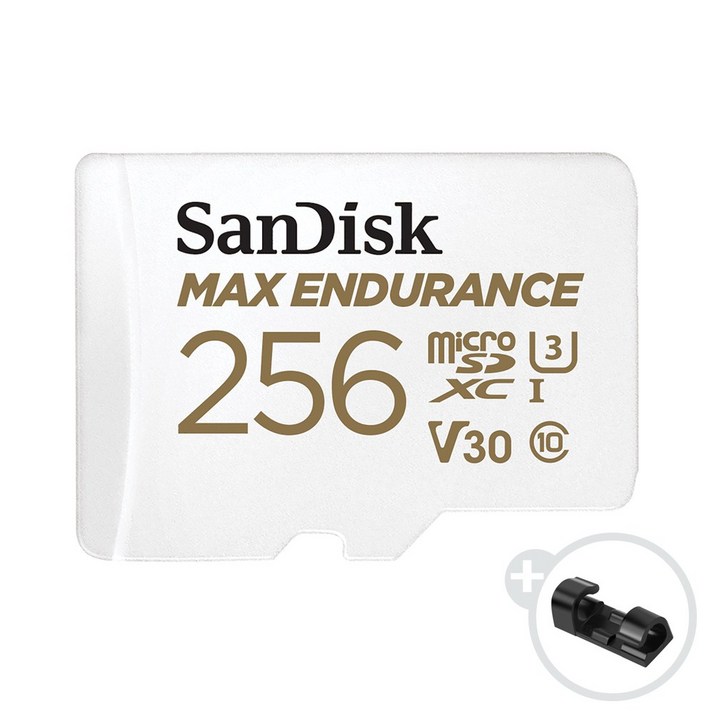 샌디스크 Max Endurance 블랙박스 마이크로 SD 카드 + 데이터 클립, 256GB 20230617