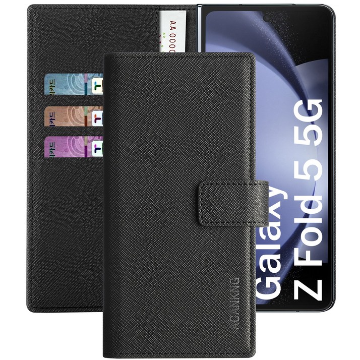 아칸크 삼성 갤럭시 z폴드5 5G 지갑형 가죽 카드수납 다이어리 휴대폰리 케이스 galaxy z fold 5 Leather wallet case 적용
