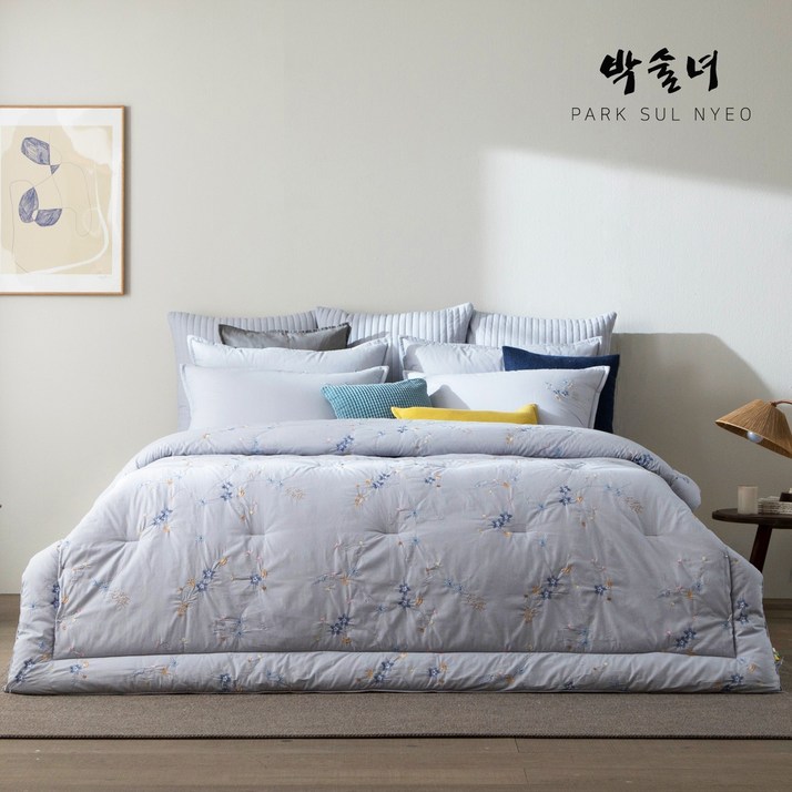 박술녀 순면 광목 차렵 침구 풀세트 작품명 야생화 이불패드베개커버  빠른배송  간절기이불  항균이불  선물포장  부모님선물  예단혼수