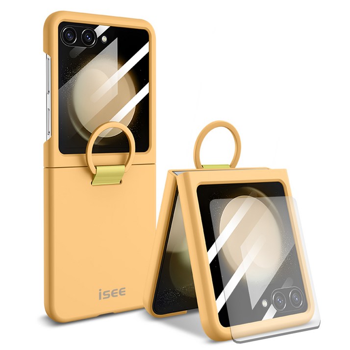 isee아이시 Z플립5/6 호환 일체형 액정보호 하드with 링 케이스