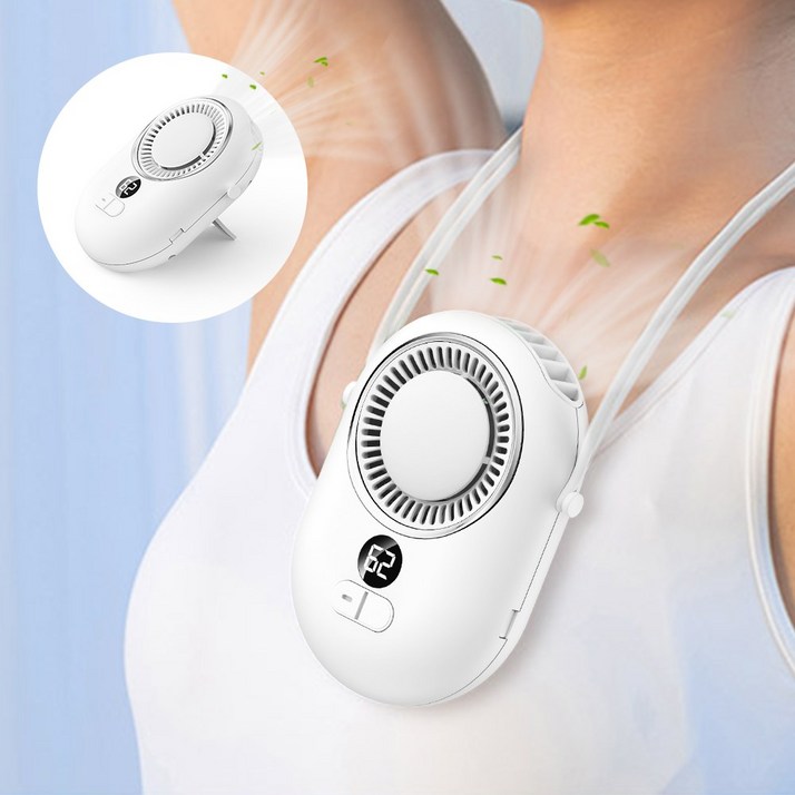 CCAGU 목걸이 선풍기 충전식 BLDC 휴대용 탁상용 허리 벨트용 3 in 1 캠핑 넥선풍기 2500mAh