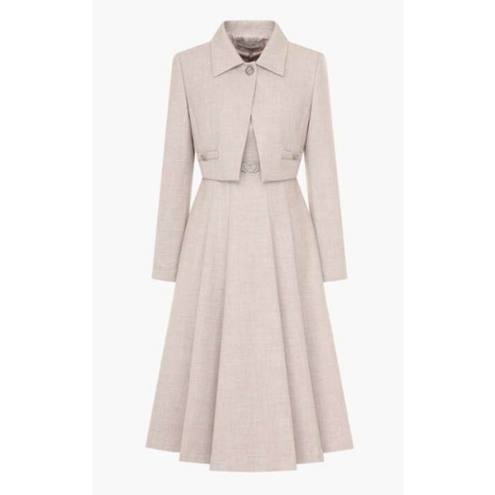 백화점판 케네스레이디 인기 크롭 자켓 플리츠 원피스 세트 PP0 하객룩 데이트룩