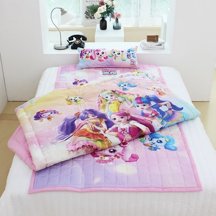 코알라컴퍼니 새콤달콤 캐치티니핑 싱글 차렵이불세트-차렵이불 패드 베개 친환경 항균 베개 솜