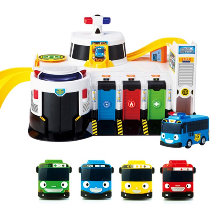 타요 긴급출동센터 + NEW 타요 미니카 4종 세트