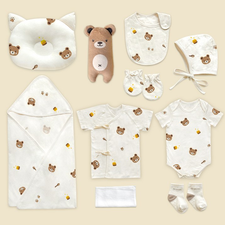 이키 유아용 오가닉 반소매 10종 출산 세트