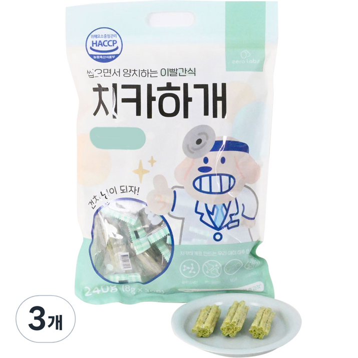 제로랩스 치카하개 강아지 덴탈껌, 관절건강, 240g, 3개 제로랩스 치카하개 강아지 덴탈껌, 관절건강, 240g, 3개