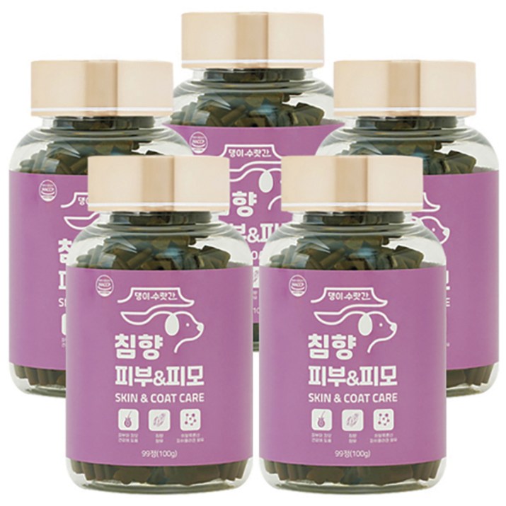 강아지 피부병 곰팡이성 피부염 피부영양제 발습진 아토피 모낭충 댕이수랏간 침향 피부&피모 100g, 5개, 피부/피모