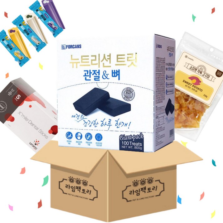 포켄스 뉴트리션 트릿 관절 100p + 소미펫깍둑고구마250g + 덴티페어리SS 1p + 엑스마일먹는치약덴탈껌S 1p, 1개