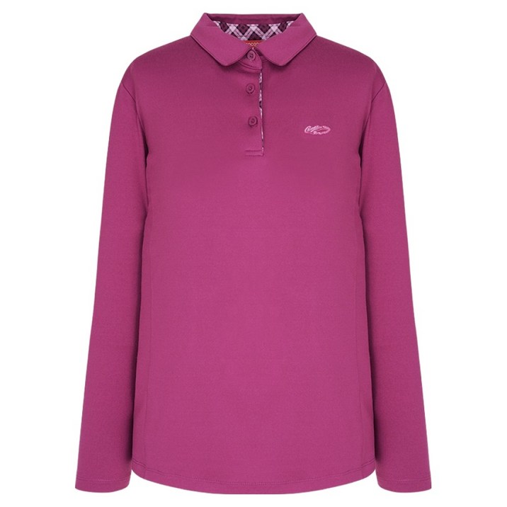 크로커다일레이디 여성용 체크배색 피케티셔츠 CLCWTS905