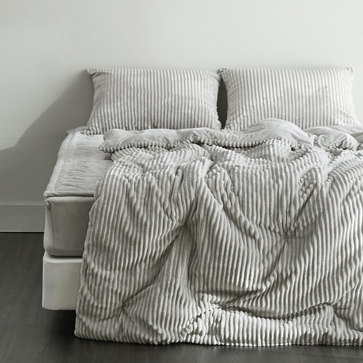 라뽐므 노르빅 극세사 스트라이프 겨울 차렵이불