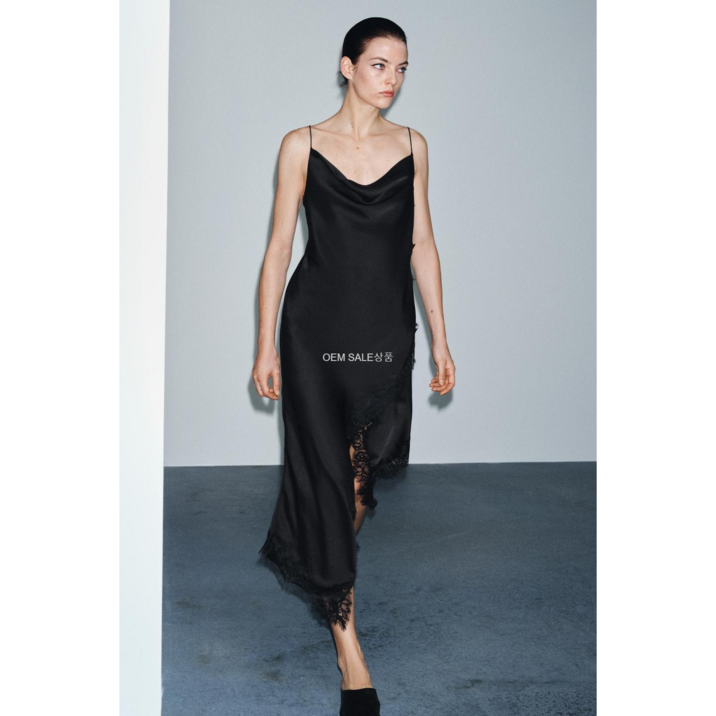 자라  컬렉션 새틴 레이스 원피스 5919215