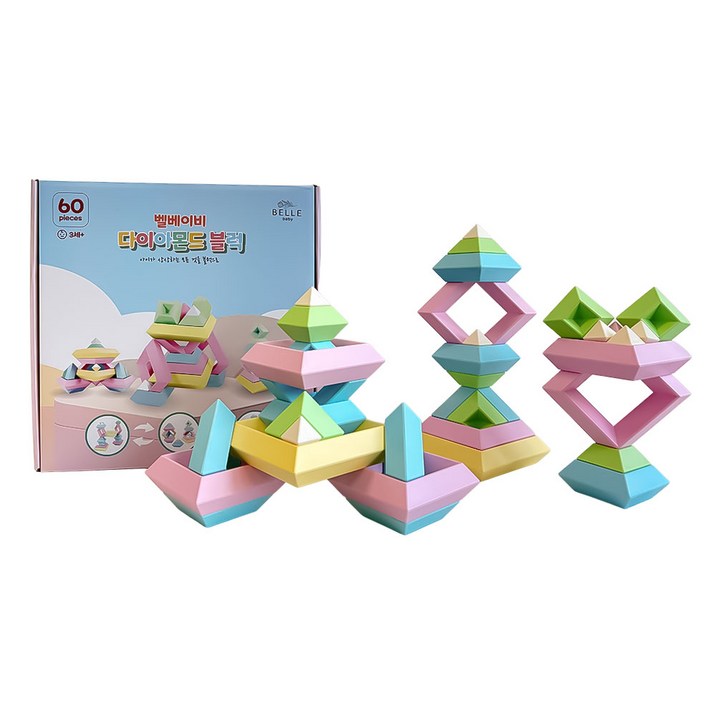 벨베이비 다이아몬드 블럭 수학 교구 60pcs, 1개