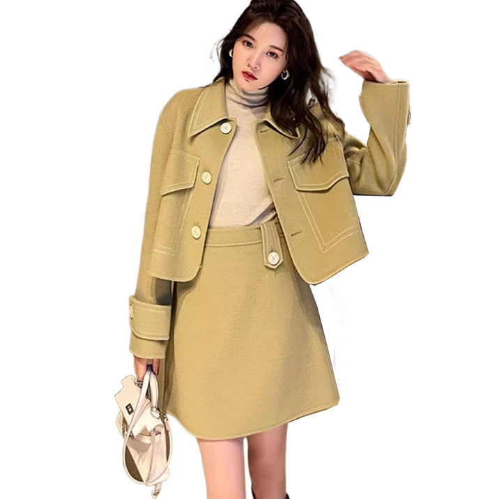 셀럽당 빅 사이즈 여성복 봄가을겨울 날씬해 보이는 스커트 세트 투피스H02575