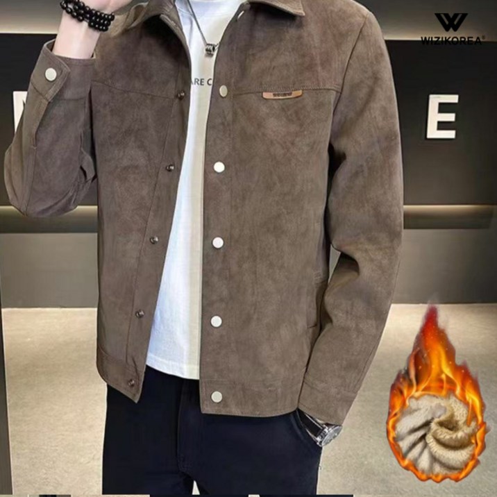 남성 스웨이드 트러커 자켓 가을 겨울 기모 안감 워크 크롭 점퍼 아우터 WI244J