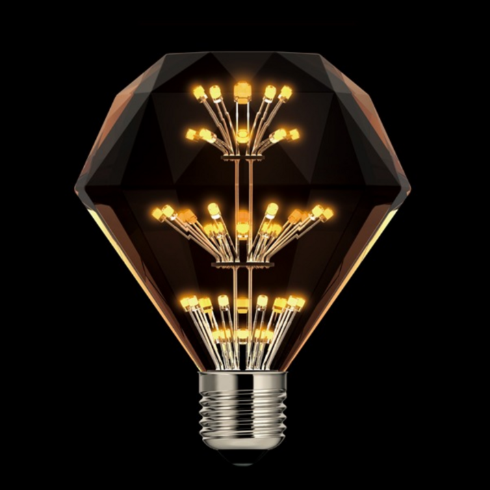 LED 전구 디자인램프 눈꽃 D95 다이아몬드 에디슨 카페 인테리어 감성 캠핑, 1개