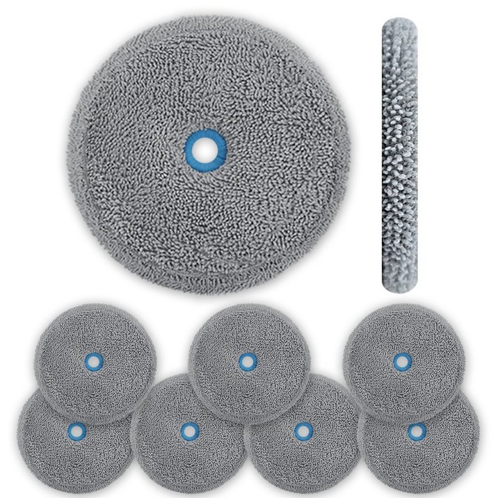 다온 에브리봇 호환 걸레 쓰리스핀 엣지 찌든때 전용 극세사 패드 물걸레 청소기 청소포 리필, 회색, 8개