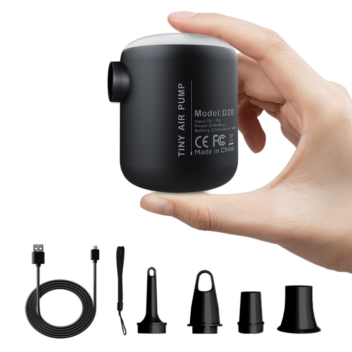 와이피 다기능 휴대용 에어펌프 압축팩 공기흡입기 진공압축기, 1세트, 블랙