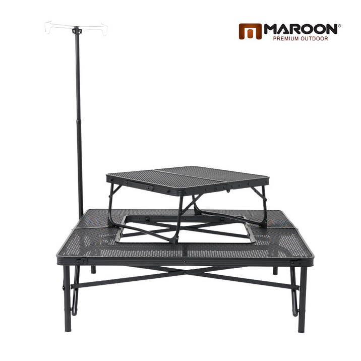 마룬 캠핑 아이언 메쉬 화로대테이블