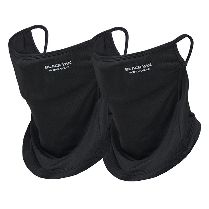 11 블랙야크 페이스스카프 쿨버프 귀걸이형 스카프 얼굴햇빛가리개 냉감소재 자외선 차단 마스크, 블랙블랙