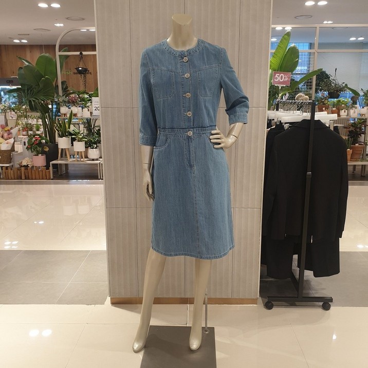 조이너스 여름 라운드넥 7부소매 데님원피스 JADU4WDO100 대전유성NC