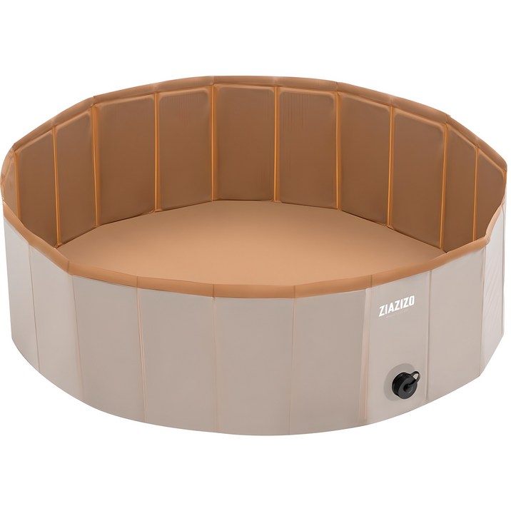 지아지조 휴대용 방수 실내 놀이매트, 베이지 + 브라운