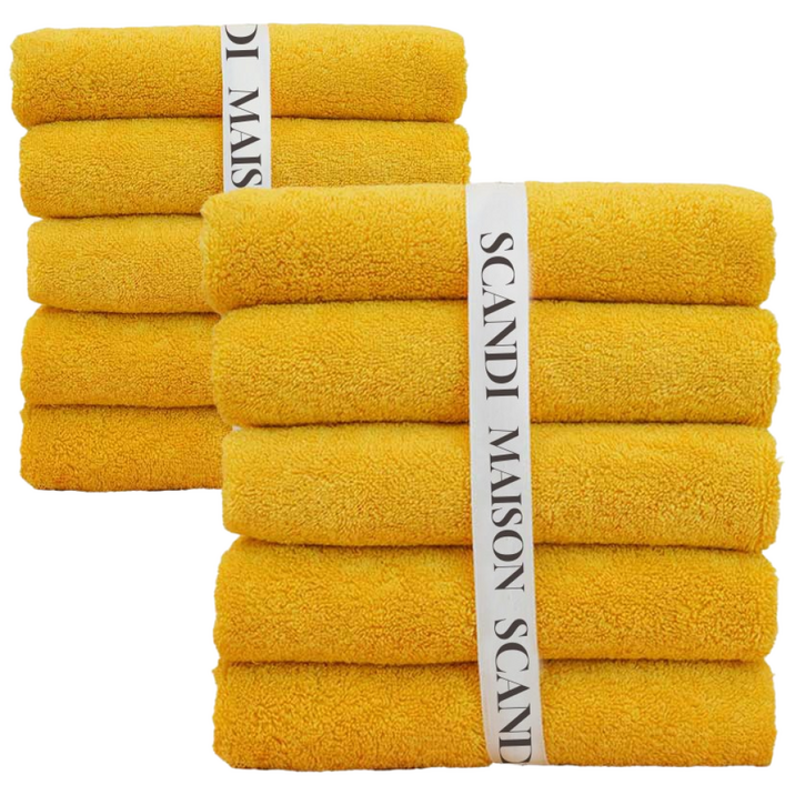 스칸디메종 프리미엄 호텔 타올 200g 40수 코마사 선물용 수건, 10개, No.9 버터 옐로우