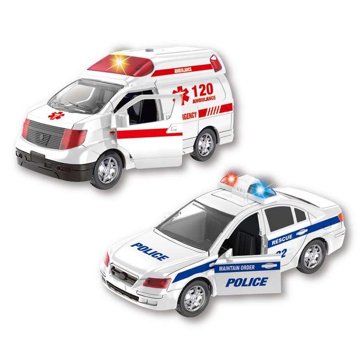 투칸 경찰차 구급차 세트, 혼합색상, 1개 투칸 경찰차 구급차 세트, 혼합색상, 1개