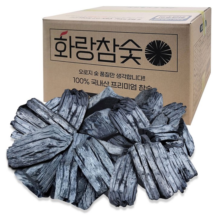 화랑 국산참숯 백탄 M사이즈 대용량 벌크포장 바베큐숯