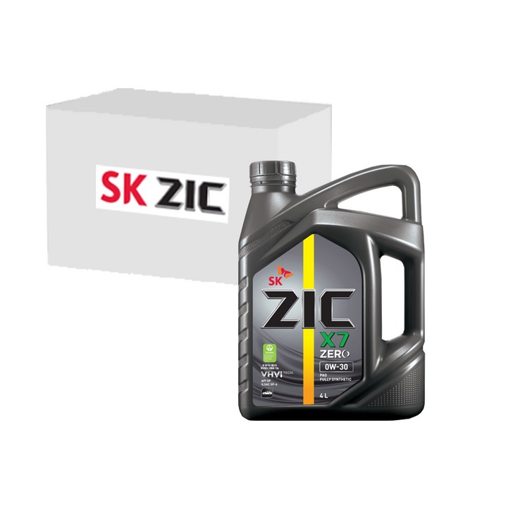 SK엔무브 지크 X7 제로30 0W30 1박스 가솔린엔진오일 PAO, 4L x 4개, 1개, 4L
