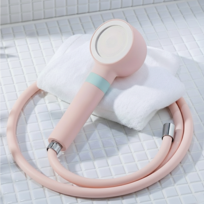 아이너리 마카롱 수압상승 필터 샤워기 헤드 세트, 블라썸 핑크, 1개