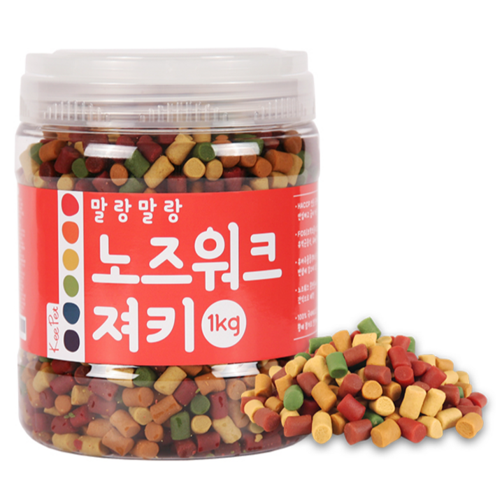 킵펫 강아지 말랑말랑 노즈워크 져키, 혼합맛황태연어치즈참치오리, 1kg, 1개 킵펫 강아지 말랑말랑 노즈워크 져키, 혼합맛황태연어치즈참치오리, 1kg, 1개