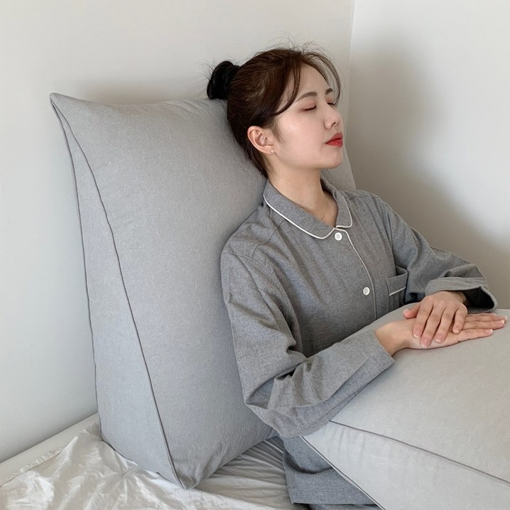 집콕 삼각 등받이 쿠션 코튼 집콕 삼각 등받이 쿠션 코튼