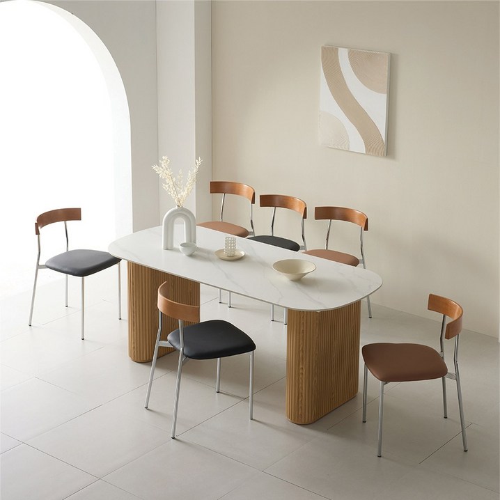 오르다 라운드 고급우레탄도장 템바보드 1400 포세린 세라믹식탁테이블 4인용 RZ01300, 네츄럴