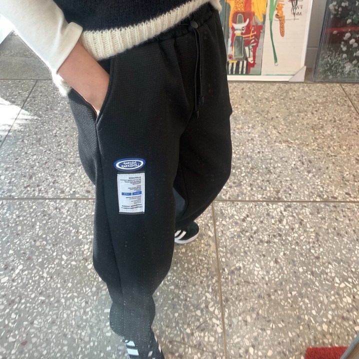 자체제작 치키코코 기모 패치 스트링 와이드 조거 팬츠 M2XL