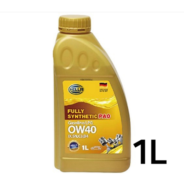 이벤트 4통구매시 1통 추가 증정 헬라 골드 PAO 독일정품 100합성유 0W20 0W30 0W40, 0W40, 1개, 1l