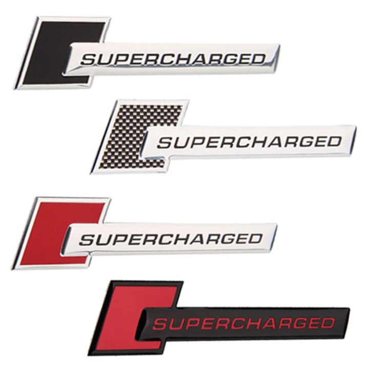 SUPERCHARGED 아우디 엠블럼 차량용 휀다 트렁크 금속 알루미늄 스티커 SUPERCHARGED 아우디 엠블럼 차량용 휀다 트렁크 금속 알루미늄 스티커